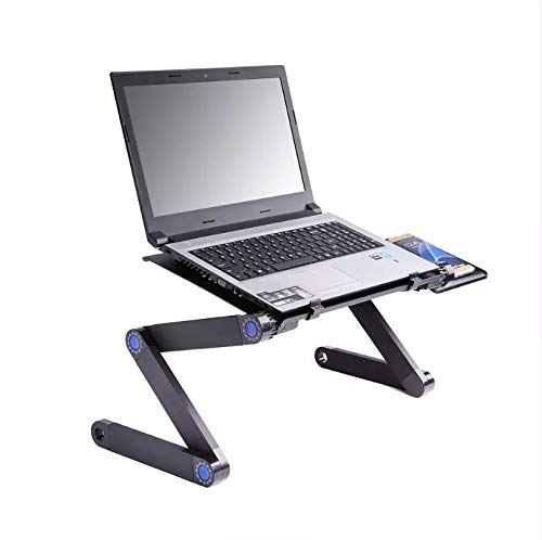 Soporte de laptop ajustable con ventilador USB y mouse pad miniatura 2