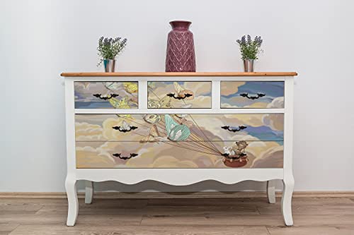 Feuille collante sur la commode pour masquer les rayures sans peindre - 5