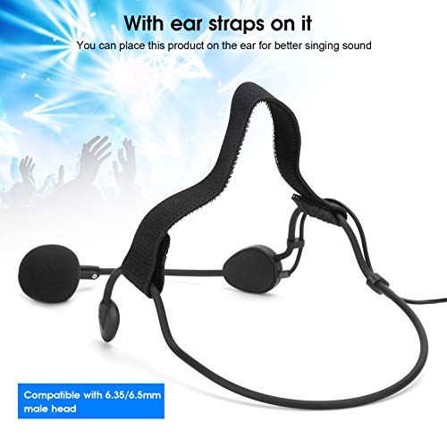 PUSOKEI 6.35MM Jack Headband Earhook Microphone 6.35/6.5mm Male Head Headset Dynamic Microphone for WH20TQG musical instruments/guitar/sax/drum/audio mixer/DJ/singing/PC/KTV - Image 3