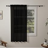Matériau de qualité supérieure : les voilages Pacok sont fabriqués à partir de tissu polyester de haute qualité. Le matériau en voile de ces panneaux est doux et très agréable au toucher, le tissu en voile respirant est translucide, pas trop transparent ni trop foncé.