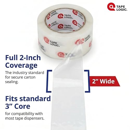 Image of Tape Logic Packing Tape (6-Rolls), 2 inch x 55 yd - Heavy Duty Packaging Tape Refill for Shipping, Moving, Order Fulfillment, Hot Melt 1.6 Mil