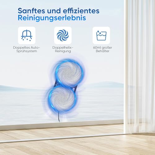GAGAFEEL Fensterputzroboter, 5600 Pa fensterroboter, 3 Reinigungsmodi, mit Automatische Doppel-Sprühfunktion...