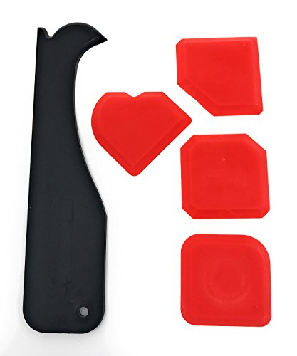 Juego de Herramientas de Calafateo de 5 Piezas – Rasqueta Para Quitar Silicona y Masilla Acrílica - Herramienta de Acabado de Lechada Para Cocina Baño Suelos - Alisador del Sellador de Juntas