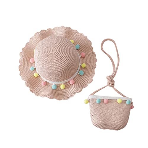 Beach Sun Sunscreen Bag Hat Sunshade Children Summer + Hat Straw Girl Straw Kids Hat Big Bad Wolf Hat Kids