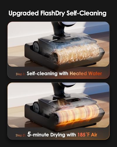 Image of Tineco Floor One S9 Artist Steam Wet Dry Vacuum Cleaner, High-temp Steam Cleaning, 22kPa Suction, 360 SmoothDrive, Anti-Tangle Design, 185F Flashdry, Long Runtime, 180 Lay-Flat