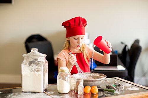 Tessa's Kitchen Kids - Child's Chef Hat Apron Set, Kid's Size, Children's Kitchen Cooking And Baking Wear Kit For Those Chefs In Training (M 6-12 Year, Red) #TOP4