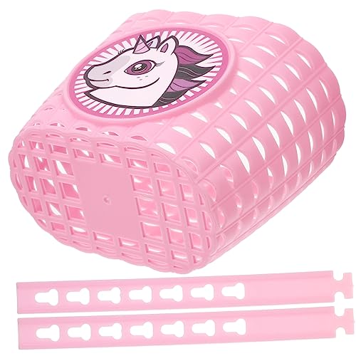 Toddmomy Scooter Basket Cute Bike Storage Container with Cartoon Design Easy to Attach Front Handlebar Accessory for Boys and Lightweight and Adorable Decoration