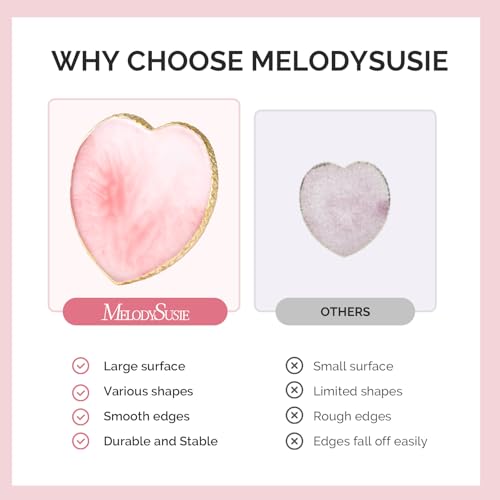 Image of MelodySusie 2Pcs Heart Resin Nail Art Palette with Spatula, Professional Gel Polish Mixing Board & Nail Training Companion for Practice Hands & Fingers, Pink & White