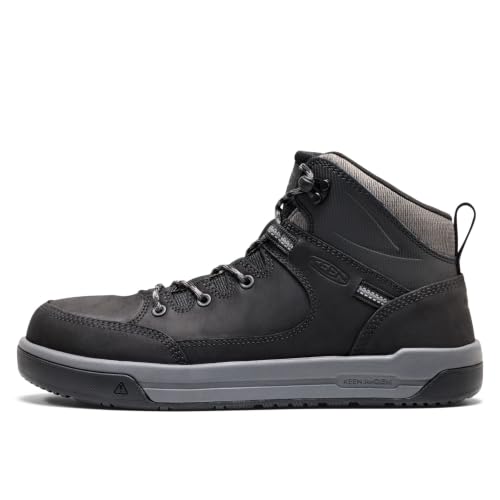 KEEN Utility Men's Gibson Hiker ESD Mid Top Composite Toe Athletic Traction Durable Leather Work Boots, Black/Magnet, 13 D by KEEN Utility - Used condition - Image 3