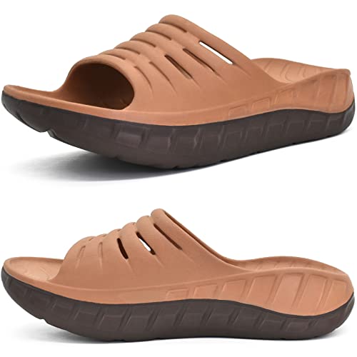 Image of KuaiLu Mens Recovery Sandals Orthotic Arch Support Open Toe Sport Slides Thick Cushion Orthopedic Plantar Fasciitis Slip On Wide Width Summer Pool Beach Waterproof