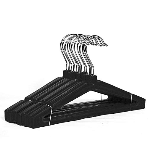 Image of LOGRO Standard Hangers for Clothes | Heavy Plastic Cloth Hanger Which Have Heavy Stainless Steel Hook Set of 12