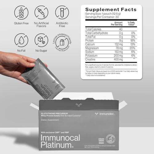 Immunocal Platinum® Glutathione Precursor – Whey Protein Isolate, Anti-Aging, Skin + Cell Renewal, Immune Support, Detox + Bone Support | Fat and Sugar Free, Lactose-Intolerant Friendly | 30 Servings - Image 3