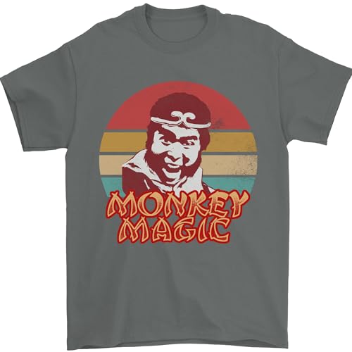 Image of Monkey Magic Mens T-Shirt 100% Cotton Charcoal XL