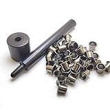 Kydex Holster Eyelets,1 Set Eyelet Flaring Tool + 200pcs #8-9-7.9mm (.267 Length Under Flange x 1/4' Outside Diameter) Brass Matt Black Eyelets Rivets for 0.08' Kydex Holster