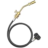 Propane Torch Head, Mapp Map Gas Torch Kit, Solid Brass Soldering Torch with 5Ft Hose, Fuel by MAPP MAP Pro Propane, Pencil Flame Blow Torch for Soldering, Brazing, Welding