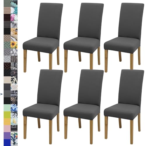 BIETYONE Chair Covers,Dining Room Chair Covers Set of 6,Stretch Kitchen Chair Cover,Washable Dining Chair Cover,Parsons Chair Slipcovers Protective,for Home,Restaurant,Banquet