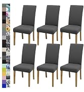 BIETYONE Dining Chair Covers,Dining Room Chair Covers Set of 6,Stretch Kitchen Chair Cover,Washab...