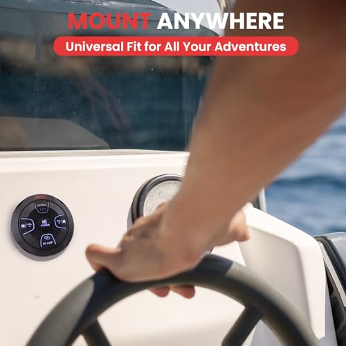 Marine Bluetooth Receiver Microphone Kit - Waterproof Audio Entertainment System Set w/ 2-Channel Wireless BT Controller, Handheld Broadcasting Mic - Car, Truck, ATV, UTV, 4x4, Boat by Pyle - Image 2