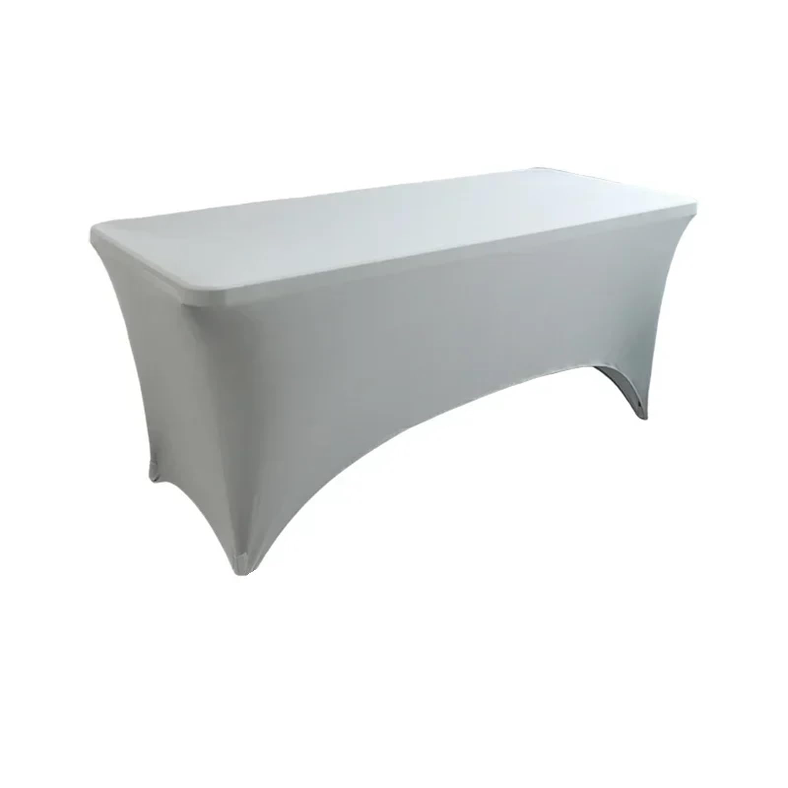 SNGUOQ 4pcs Spandex Tablecloth Stretch Wedding Hotel Birthday Table Cover For 4ft 5ft 6ft 8ft Folding Cocktail For Event, Wedding(Grey,8FT (242x75x75cm))