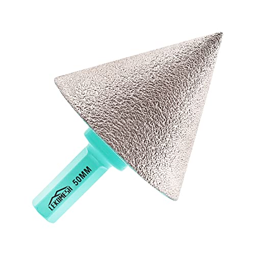 Broca Fresado Chaflán de Diamante - 50mm Vástago Hexagonal LEKOMESH Fresa Diamante para Aachaflanado, Biselado, Ampliación, Formar Hoyos en Cerámica,Porcelana,Azulejos,Mármol,Granito