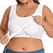 Thermal Tank Tops for Women Sleeveless Underwear Plus Size Warm Base Layer Womens Thermal Tops with Bra 01# White Plus Size 4X