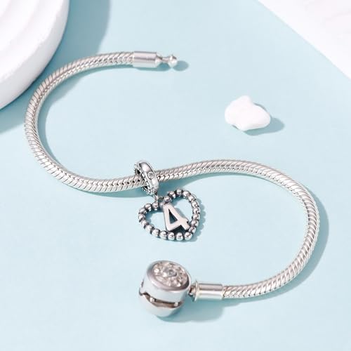 Image of 925 Sterling Silver Number Charm fits Pandora, Gift for Women