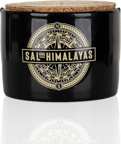 Sal Negra del Himalaya - Sal de Portugal - Frasco de Cerámica de 150 g - Sal 100% - Producto Gourmet