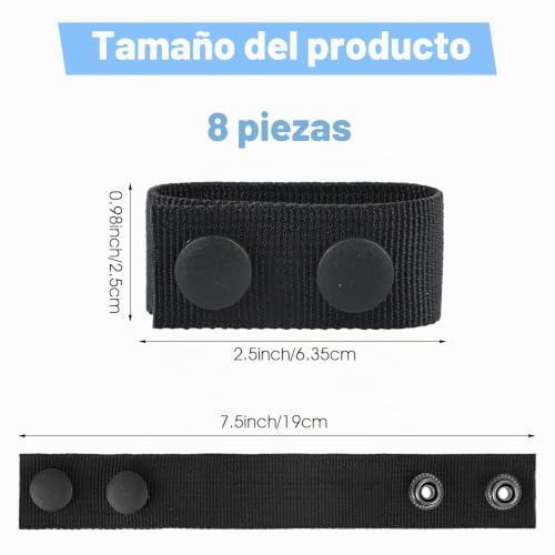 Miniatura 3 de Tyqour 8 Unidades De Cinturón De Policía Con Doble Botón De Presión, Trabillas Para Cinturón, Accesorios Tácticos Militares