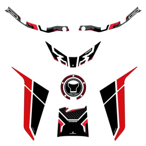 Resin Bike Kit Adhesivos de Moto Compatibles con Africa Twin 2024-2025 Black. Protection de Réservoir, Guardabarros, Paramanos de Choques y Arañazos de Moto. Kit Pegatinas 3D Resinadas Made in Italy