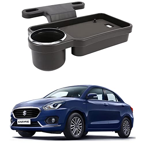Image of Oshotto (FT-04) Foldable Car Auto Headrest Rear Back Seat Table Drink Food Cup Tray Holder Compatible with Maruti Suzuki Swift Dzire 2012-2026 - Black