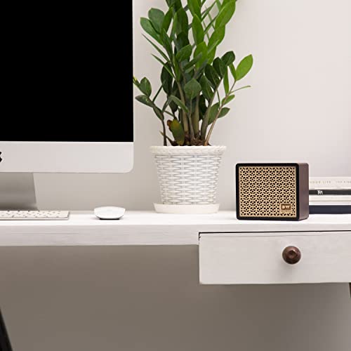 Image of Deciwood 5W 5.0 Clef Wooden Bluetooth Speaker, 1200 mah Battery, Supports -FM,USB, SD Card, Wooden Finish Body (Black)