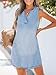 CUPSHE Women's Denim Mini Dress Jean Dresses V Neck Sleeveless Casual Summer Outfits 2025 Blue, Large