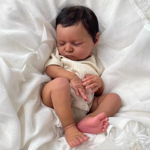 Muñeca Reborn Bebé Afroamericana Realista 19 Pulgadas miniatura 2