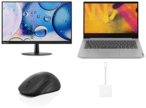 Image of Lenovo Combo: Laptop IdeaPad S340 14 inch FHD Thin & Light 10thGen CORE I5 /8GB /1TB HDD /256GB SSD /Win10 /MS Office + Monitor L22e-20 21.5 inchLED Display VA Panel+ Wireless Mouse+ 3-in-1cable