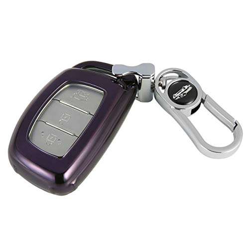 Hyundai Key Fob Cover, Soft TPU Key Fob Case Full Protector Fit Hyundai 2018 2019 2020 2021 Sonata Elantra Tucson Venue Ioniq I40 IX35 I45 3/4 Buttons Keyless Entry Remote Control - Black