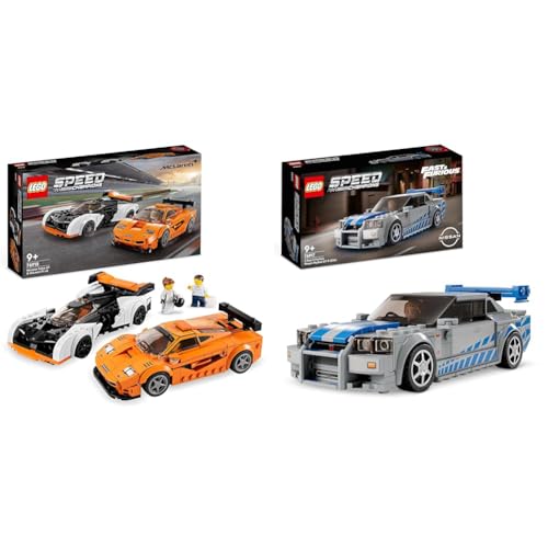 LEGO 76918 Speed Champions McLaren Solus GT y McLaren F1 LM, 2 Coches de Juguete para Construir & 76917 Speed Champions Nissan Skyline GT-R (R34) de 2 Fast 2 Furious