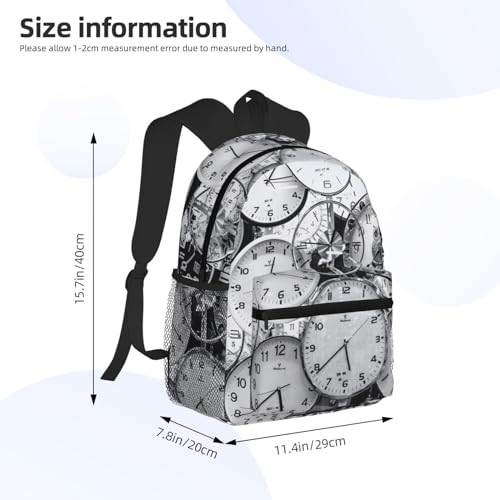 BREAUX Clock Art Print Lightweight And Comfortable Duffel Bag, Casual Daypack, Multipurpose Backpack4