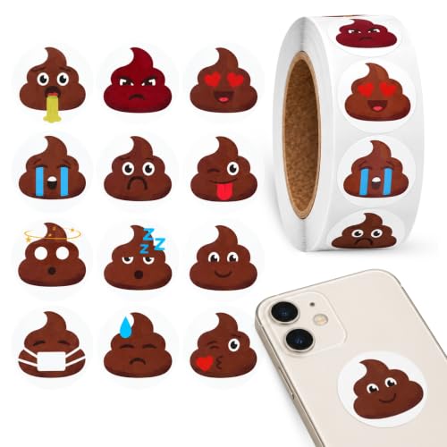 Rollo Pegatinas Emojis Cacas para niños, emoji stickers, 1 Unidad