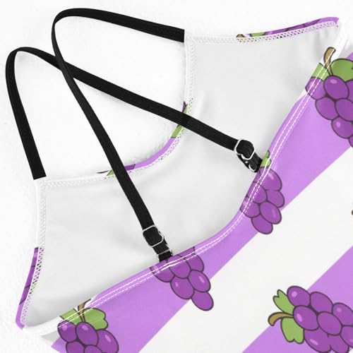 Purple White Striped Grape fruitGirl Swimsuit Toddler Girl Bathing Suit Beach Swimwear trajes de ba?o para ni?as 3t 4t4