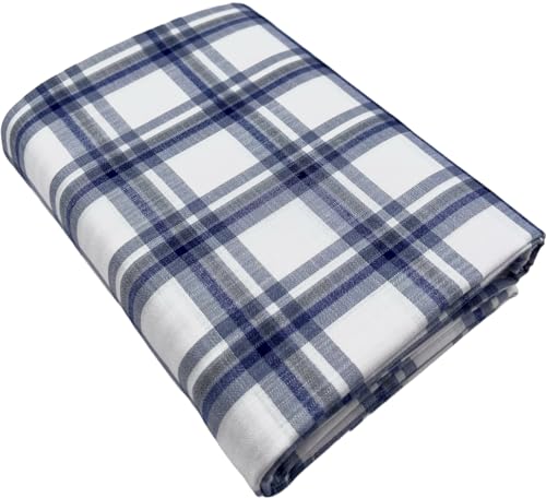 Image of JHABAK'S Cotton Blend Unstitched Checkered Fabric for Men - 2.35m Shirt Piece / 3m Kurta Piece - Width 36 Inches
