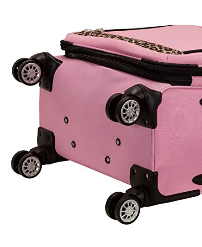 Rockland 5-Piece Softside Spinner Wheel Luggage Set, Pink, (14/29/24/28/32) #TOP4