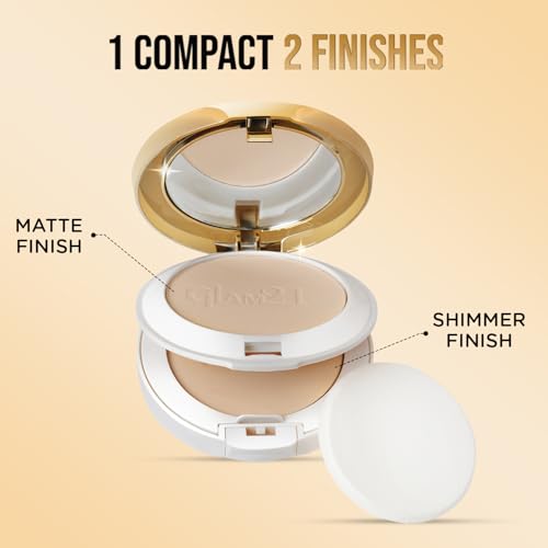 Image of Glam21 Natural Essence Oil-Control 2-in-1 Compact Powder| Long Lasting for Makeup Matte Finish with Vitamin-E| All Skin Type |White Ivory