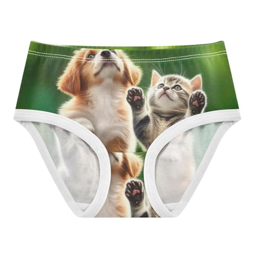 Cute Playful Puppy Kitten Girl Panties Cute Girls Underwear Toddlers Cotton Flower Undies Kids Briefs 2t