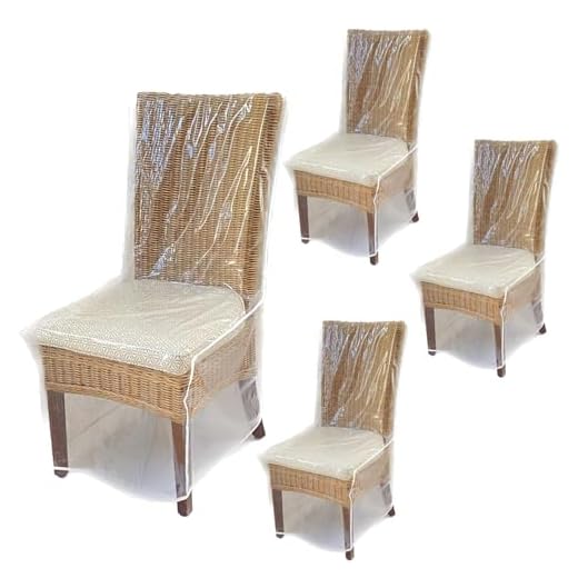 Evelots 4 Pack Dining Room Chair Cover/Protector, No Dust/Spill/Pet Hair/Pet Claws, Durable, Easy Clean Clear Slipcover