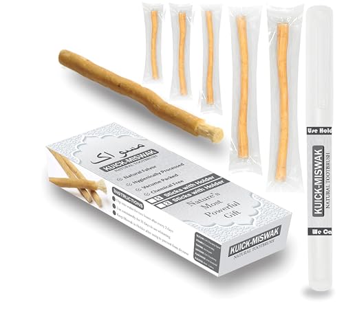 Natural Maswak Stick | Pack of 05 | Chewable Toothbrush | Organic Teeth Cleaning & Whitening | Natural Tooth Brush | Oral Care & Healthy Gums مسواك