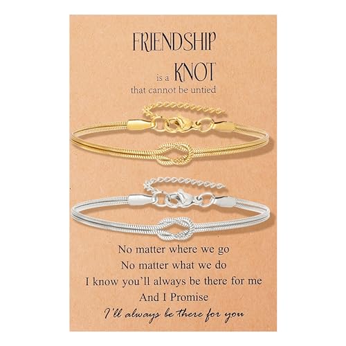 Best Friend Bracelet Love Knot Matching Bracelets for BFF Friendship Long Distance Bracelet for 2/3/4/5/6 Birthday Christmas Jewelry Gifts