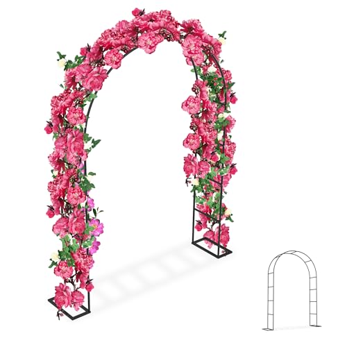 YRHome Rosenbogen aus Metall stabil Gartenbogen 192 x 38 x 240 cm Rosenbögen Rosengestell Pflanzenständer für Rosen und Kletterpflanzen Rankhilfe für Garten Dekoration Hochzeitsdekoration Schwarz YRHome Rosenbogen aus Metall stabil Gartenbogen 192 x 38 x 240 cm Rosenbögen Rosengestell Pflanzenständer für Rosen und Kletterpflanzen Rankhilfe für Garten Dekoration Hochzeitsdekoration Schwarz