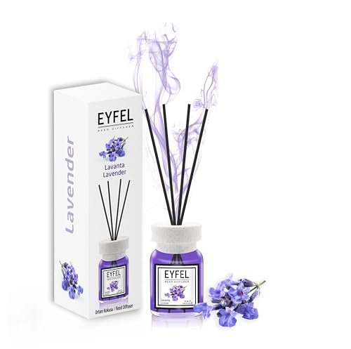EYFEL Lavender Reed Diffuser Set - 4.05 fl oz Oil Diffuser Sticks Bathroom & Home Fragrances Scented Sticks Home Décor