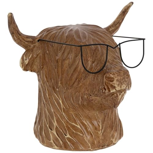 Hobby Lobby Resin & Metal Animal Sculpture, Distressed Faux Taxidermy, Office, Western Themed, Man Cave, Desk & More (Highland Cow)
