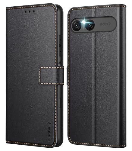 Ganbary Coque pour Sony Xperia 10 VII, [Housse en Cuir PU Premium] [Etui à Rabat] [Pochette de Portefeuille], Étui de Protection pour Sony Xperia 10 VII - Noir